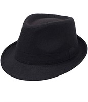 NEW 1pcs Black Wide Frim Felt Fedora Hat