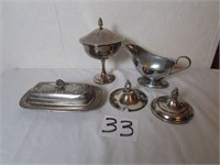Silver Plated Butter Dish - Silver Plated Lids