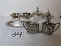 Silver Plated Suger & Creamer - SIlver Plated Dish