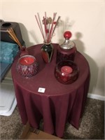 Red Candles ~ Jar & Faux Table + Box Candles