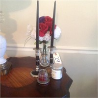 candle sticks, misc items