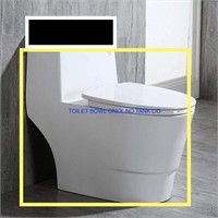 WOODBRIDGE Cotton Toilet, White with Chrome Button