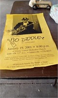 17X11 BO DIDDLEY SIGNED PAPER POSTER