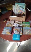 LARGE FLAT OF CHILDRENS BOOKS& CASSETTES