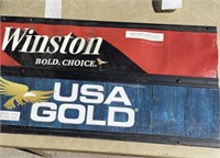 WINSTON  USA GOLD PLASTIC SIGN