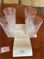 HIGHLIGHTS LEAD CRYSTAL GLASSES SET OF FOUR