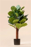 Artificial Fiddle Leaf Fig Tree Faux Plant, 3ft