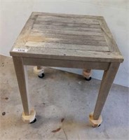 FRONT GATE TEAK TABLE ON CASTERS