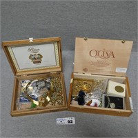 Cigar Boxes w/ Costume Jewelry