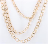 18K YELLOW GOLD LAYERED CHAIN NECKLACE