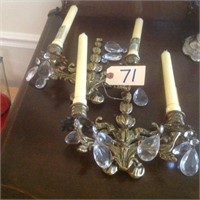 2 wall sconces with candles