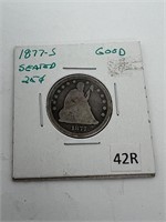 1877-s seated silver quarter