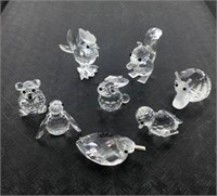 (8pc) Swarovski Crystal Animal Figurines