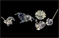 (5pc) Swarovski Crystal Animal Figures