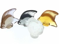 (4) Lalique Crystal Fish