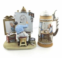 (6pc) Norman Rockwell Figures & Stein