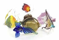 (12pc) Murano Style Art Glass Fish