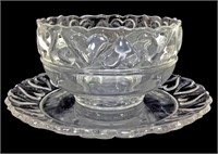 (2pc) Tiffany & Co. Crystal Bowl & Platter
