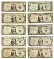 (10) 1935 & 1957 Series U S $1 Silver Certificates