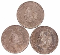 (3) 1970 Mexico Silver 900 Pesos Coins