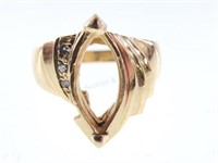 14k Gold & Diamond Ring Setting Size (6.5)