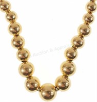 18k Yellow Gold Graduated Bead Necklace