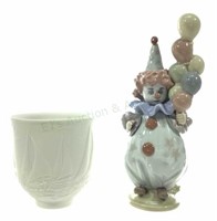 (2pc) Lladro Littlest Clown Figurine & Sailing
