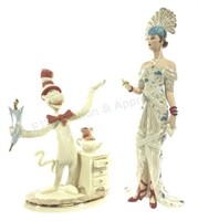(2pc) Lenox Figures, Cat In The Hat & Belle De