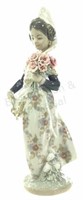 Lladro Valencian Girl With Flowers Figurine #1304