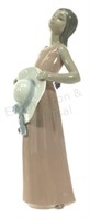 Lladro Dreamer Girl W/ Hat Porcelain Figurine