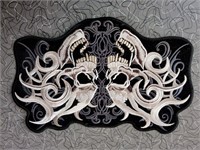 Motorcycle Patch Skeleton heads