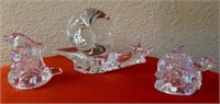 Q - CRYSTAL DOLPHINS & SNAIL FIGURINES MAX 4"T