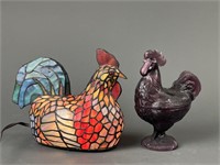 Tiffany Style Rooster Lamp & More