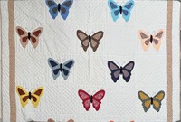 Large Vintage Handmade Butterly Quilt