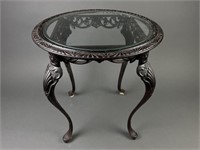 Ornate Metal & Glass Side/End Table