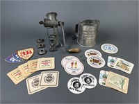 Vintage Universal Meat Grinder, Coasters + More