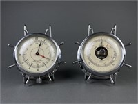 Pair of Airguide Ship Wheel Barometers