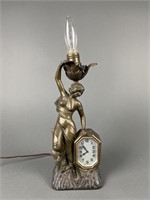 Antique Art Nouveau Lamp & Clock
