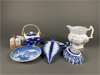 Set of Blue & White Ceramic Decor