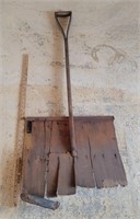 Wooden Rake & Shovel