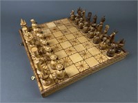 Vintage Hungarian Wooden Foldable Chess Board
