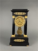 French Neoclassical Portico Clock