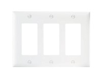 Legrand - Decora Wallplate, 3-Gang, White - Qty 15