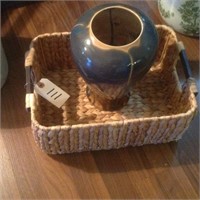 wicker basket and vase