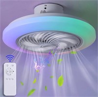 LED RGB Bluetooth Bladeless Ceiling Fan Light