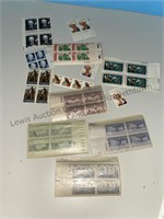 Assortment of three and six cent vintage postage