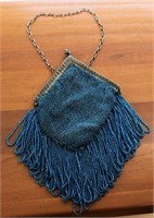 1920 Beaded Blue Handbag