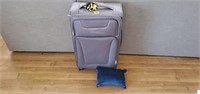 Suitcase, travel blanket