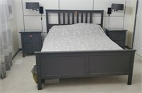 Queen bed frame, headboard, footboard, mattress,