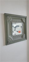 Metal embossed tile mirror